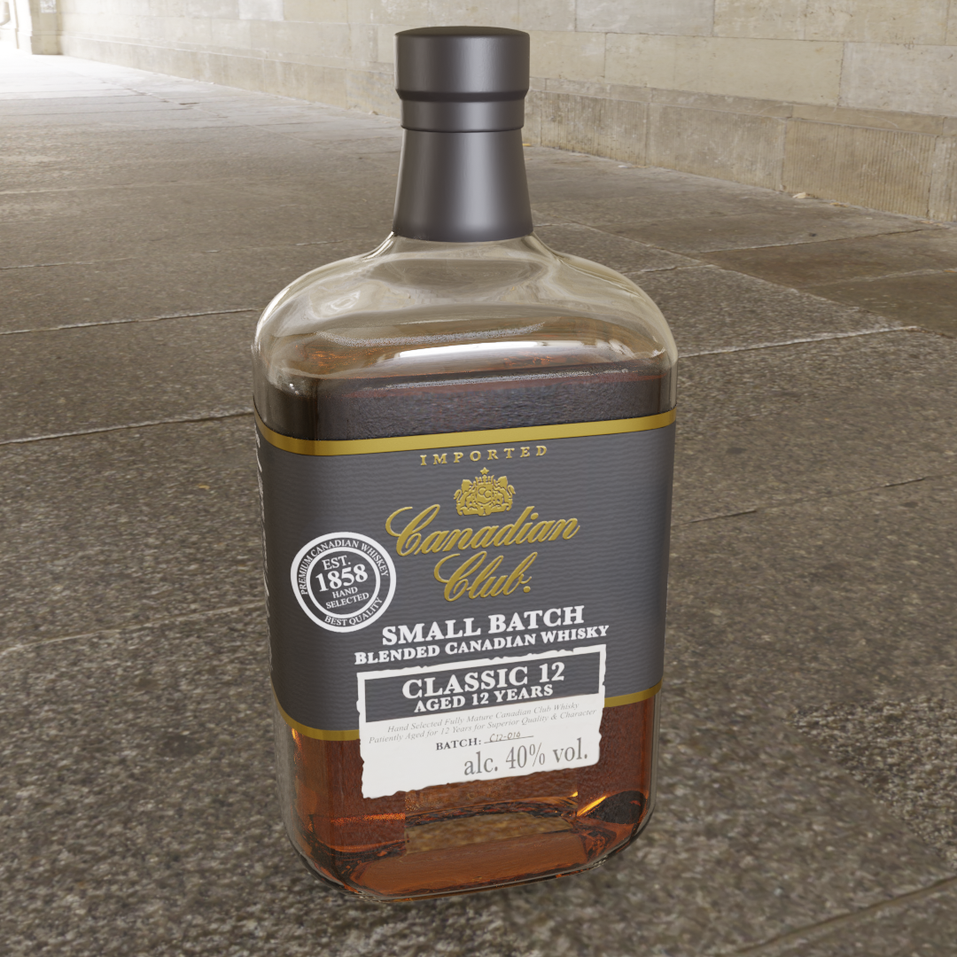 Realistic Whiskey Bottle with fake liquid preview image 2